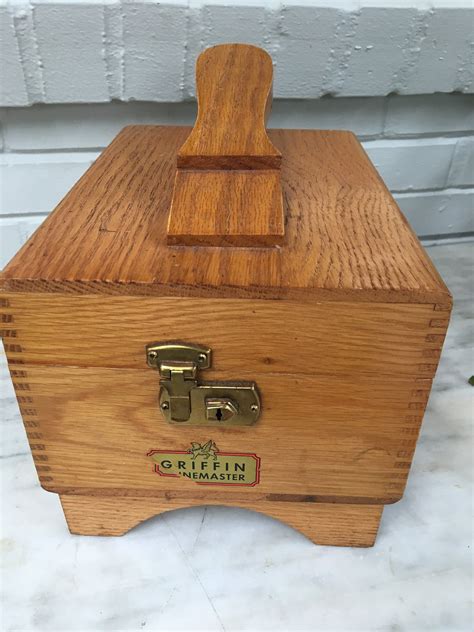 vintage wooden shoe shine kit